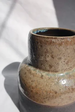 Wide copper vase
